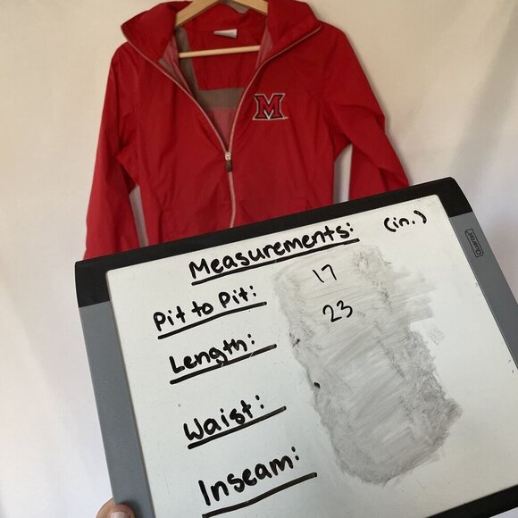 Columbia Womens XS Red Windbreaker Jacket With Miami University Logo - Picture 7 of 9